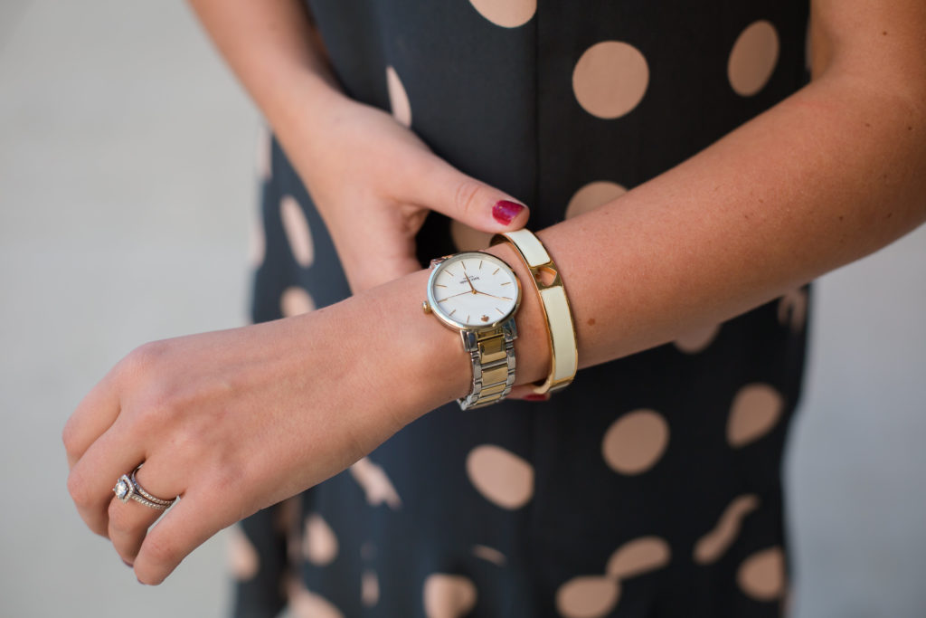 Polka Dot Dress Wrist Closeup