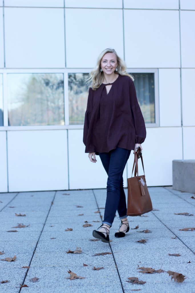 Ambellish Boutique Plum Tunic Swing Leg Walk