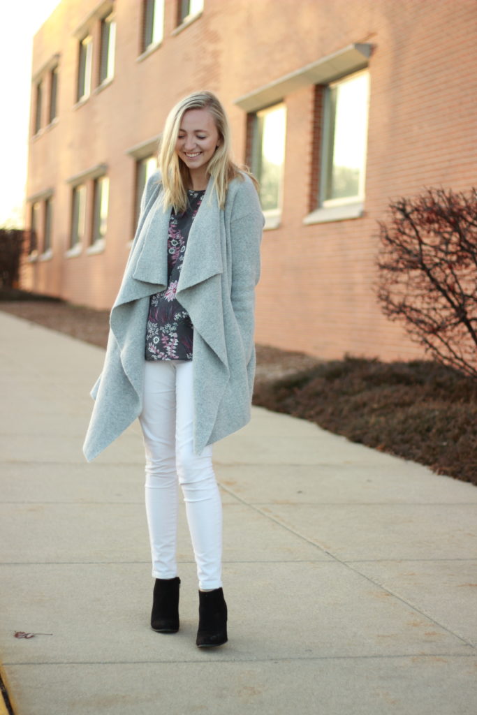 Grey Cardi Floral Blouse Look A Dash of Bruck 9