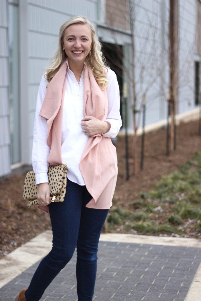 A Dash of Bruck Valentines Day look Pink Vest Leopard Clutch Photo 1