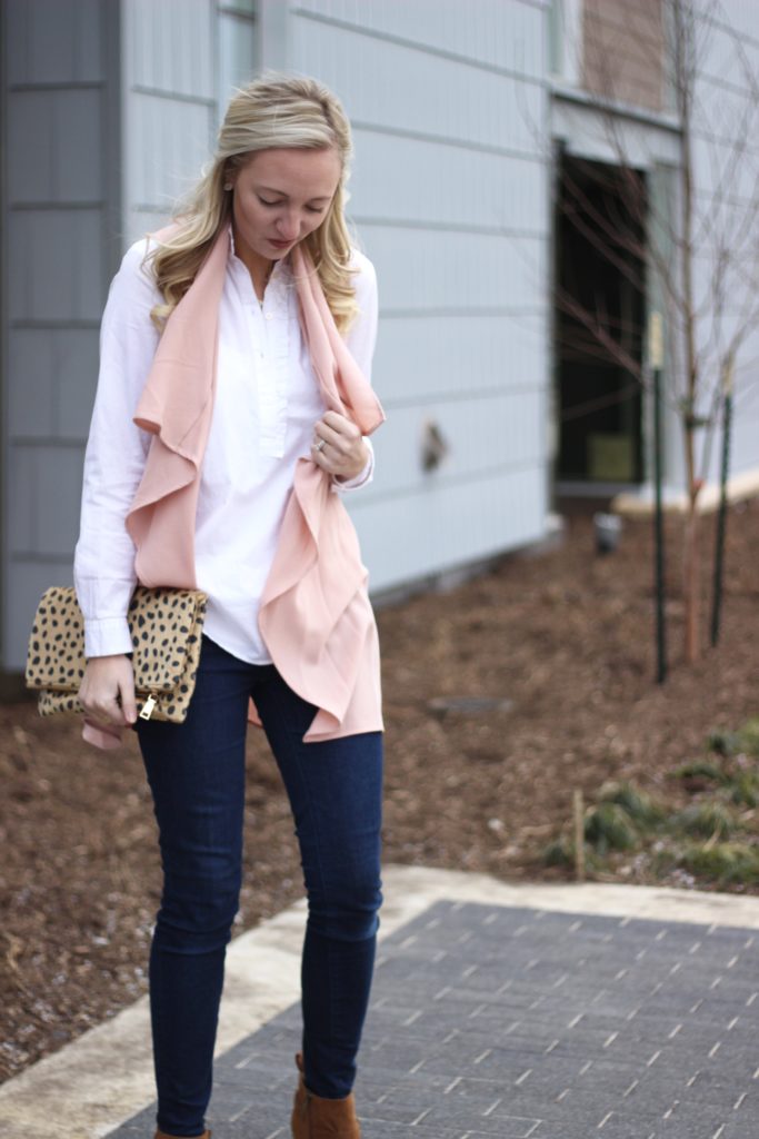 A Dash of Bruck Valentines Day look Pink Vest Leopard Clutch Photo 1