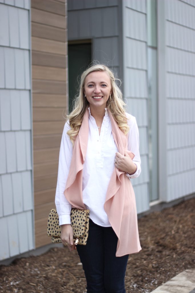 A Dash of Bruck Valentines Day look Pink Vest Leopard Clutch Photo 1