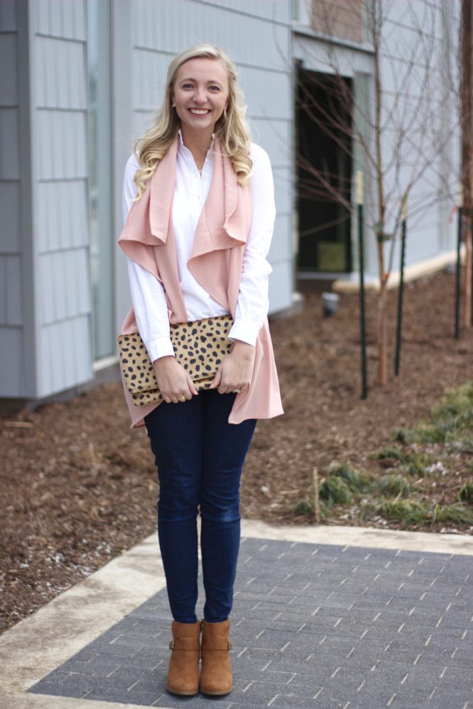 iA Dash of Bruck Valentines Day look Pink Vest Leopard Clutch Photo 1