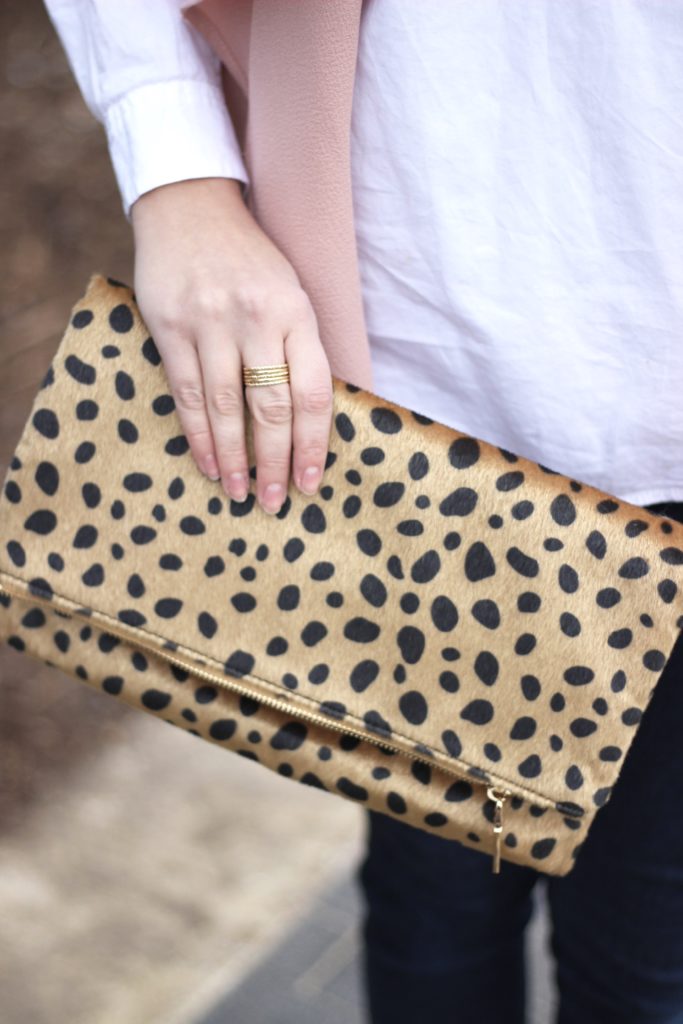 A Dash of Bruck Valentines Day look Pink Vest Leopard Clutch Photo 1