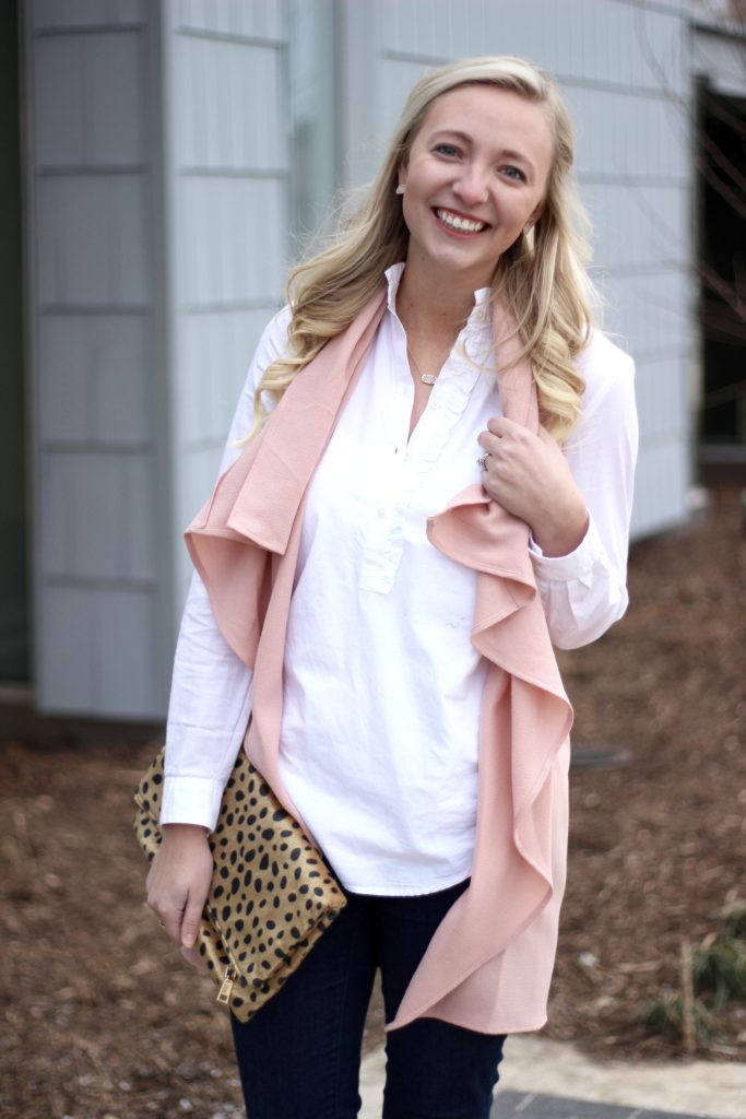 A Dash of Bruck Valentines Day look Pink Vest Leopard Clutch Photo 1